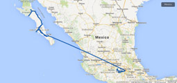 Our route in Mexico