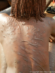 Scars on Hamer woman back
Dimeka, Ethiopia
