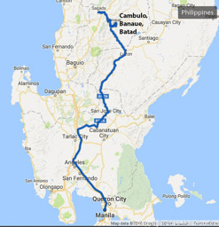 Luzon, Philippines Route Map