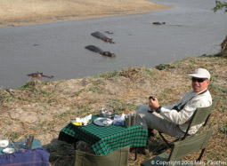 Breakfast with hippos