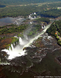 Areal view, Iguazu Falls, Brazil-Argentina border