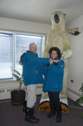 Us in front of a stuffed Polar Bear