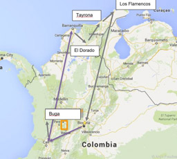 Our Route in Colombia
