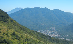 Santiago de Maria with Cerro El Tigre and distant San Miguel Volcano
