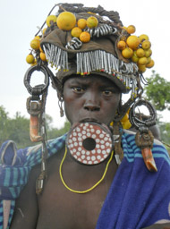 Mursi woman wearing a lip plate
Mago National Park
Ethiopia