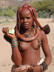 Himba girl (her hairstyle indicates that she is married)
Kunene River, Namibia