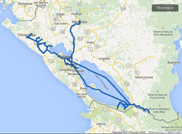 Nicaragua Route Map