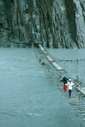 Rope Bridge Crossing, Pakistan