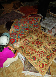 Admiring Bukhara Textiles