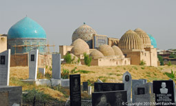 The mausoleums of Shah-i-Zinda

and modern cemetary