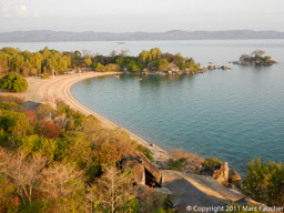 View of Kaya Mawa and Lake Malawi, behind are hills in Mozambique   
Kaya Mawa
Likoma Island
Lake Malawi